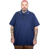 Mode XL 25320 İndigo Fermuarlı Polo Yaka Erkek T-shirt
