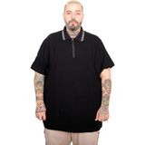 Mode XL 25320 Siyah Fermuarlı Polo Yaka Erkek T-shirt