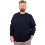 Mode XL Büyük Beden Erkek Basic Sweatshirt Bisiklet Yaka Recycle B24529 Lacivert LACIVERT