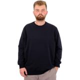 Mode XL Büyük Beden Erkek Basic Sweatshirt Bisiklet Yaka Recycle B24529 Siyah SIYAH