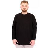 Mode Xl Büyük Beden Erkek Bisiklet Taka Sweatshirt İnterlok Pike U22464 Siyah