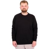 Mode XL Büyük Beden Erkek Bisiklet Yaka Sweatshirt Basic U22465 Siyah SIYAH