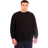 Mode XL Büyük Beden Erkek Bisiklet Yaka Sweatshirt Selanik U24441 Siyah SIYAH
