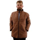 Mode XL Büyük Beden Erkek Dik Yaka Kapitone Mont U24609 Kahverengi KAHVERENGI