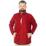 Mode XL Büyük Beden Erkek Fermuarlı Polar Hırka Dik Yaka 22550 Bordo