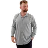 Mode Xl Büyük Beden Erkek Gömlek Apas Yaka Uzun Kol Çağla Renkli Jakarlı Stil - 5XL