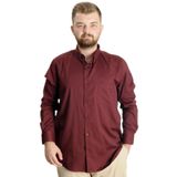 Mode XL Büyük Beden Erkek Gömlek U.Kol Cepli Oxford 20366 Bordo BORDO