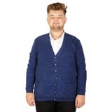 Mode XL Büyük Beden Erkek Hırka Vanize Selanik Düğmeli 20548 İndigo INDIGO
