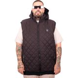 Mode Xl Büyük Beden Erkek Kapitone Yelek Siyah %100 Polyester Kısa Kol Düz Desen - 4XL
