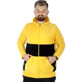 Mode XL Büyük Beden Erkek Kapşonlu Fermuarlı Polar Hırka 22554 Hardal HARDAL