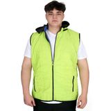 Mode Xl Büyük Beden Erkek Kapüşonlu Fermuarlı Şişme Yelek U24700 Koyu Yeşil
