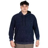 Mode Xl Büyük Beden Erkek Kapüşonlu Sweatshirt Asit Yıkama Interlok U24167 Lacivert