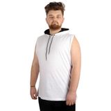 Mode XL Büyük Beden Erkek Kolsuz Kapşon Basic 21125 Beyaz BEYAZ
