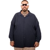 Mode Xl Büyük Beden Erkek Lacivert Antık Gömlek Uzun Kol Günlük Stil Bol Kesim - Antik Lacivert - 4XL
