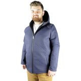 Mode XL Büyük Beden Erkek Mont Kapsonlu Zippered Diamond Line 21087 Mavi MAVI