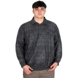 Mode XL Büyük Beden Erkek Polo Yaka Sweatshirt Baskılı Selanik U24440 Antramelanj ANTRA MELANJ