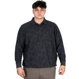 Mode XL Büyük Beden Erkek Polo Yaka Sweatshirt Baskılı Selanik U24440 Füme FUME