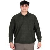 Mode XL Büyük Beden Erkek Polo Yaka Sweatshirt Baskılı Selanik U24440 Haki HAKI