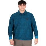 Mode XL Büyük Beden Erkek Polo Yaka Sweatshirt Baskılı Selanik U24440 Turkuaz ACIK MAVI