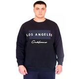Mode Xl Büyük Beden Erkek Sweatshirt Bisiklet Yaka Los Angeles U24561 Lacivert