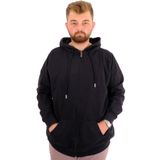 Mode XL Büyük Beden Erkek Sweatshirt Kapüşonlu Fermuarlı Recycle B24547 Siyah SIYAH