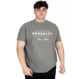 Mode XL Büyük Beden Erkek Tişört Baskılı BROOKLYN WAFFLE U25002 Haki