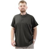 Mode XL Büyük Beden Erkek Tişört Düğmeli Hakim Yaka T-Shirt U24339 Haki