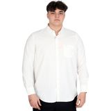 Mode Xl Büyük Beden Erkek Uzun Kol Gömlek Cepli Oxford U20367 Ekru - 3XL