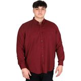 Mode Xl Büyük Beden Erkek Uzun Kol Gömlek Cepli Oxford U20367 Mürdüm - 3XL