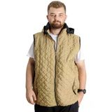 Mode XL Büyük Beden Erkek Yelek Kapüşonlu Kapitone 23710 Sütlü Kahve