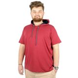 Mode XL Büyük Beden Oversize Tshirt Kapşon Basic 21115 Bordo BORDO