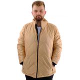 Mode XL Erkek Büyük Beden Dik Yaka Ribanalı Kol Fermuarlı Mont U24611 Açık Kahve