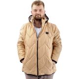 Mode Xl Erkek Büyük Beden Şişme Mont Cepli Fermuarlı Soğuk Geçirmez U24600 Sütlü Kahve - 6XL