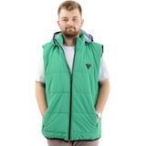 Mode Xl Erkek Büyük Beden Şişme Yelek Cepli Çıkarılabilir Kapüşonlu U24703 Yeşil - 4XL