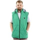 Mode XL Erkek Büyük Beden Şişme Yelek Cepli Çıkarılabilir Kapüşonlu U24703 Yeşil