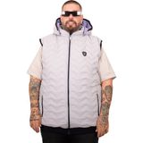 Mode Xl Erkek Kapitone Yelek Gri 7XL Kısa Kol %100 Polyester Düz Desenli Şık Tasarım U25722