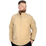 Mode XL Erkek Sweat Polo Yaka Yarım Fermuarlı Polar 22548 Bej BEJ