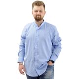 Mode XL U20385 Mavi Keten Erkek Gömlek