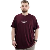 Mode XL U24041 Mürdüm Bisiklet Yaka Baskılı Erkek T-shirt