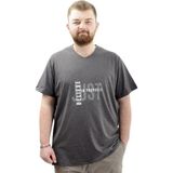 Mode XL U24054 Believe Antrasit V Yaka Baskılı Erkek T-shirt