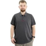 Mode XL U24328 Antrasit Klasik Polo Yaka Erkek T-shirt