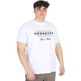 Mode XL U25002 Brooklyn Waffle Beyaz Baskılı Erkek T-shirt