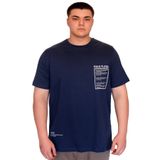 Mode XL U25011 İndigo Bisiklet Yaka Baskılı Erkek T-shirt