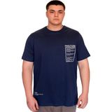 Mode XL U25011 İndigo Bisiklet Yaka Baskılı Erkek T-shirt