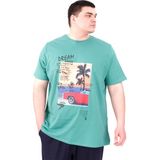 Mode XL U25026 Çağla Yeşili Baskılı Erkek T-shirt