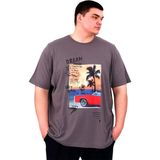 Mode XL U25026 Füme Baskılı Erkek T-shirt