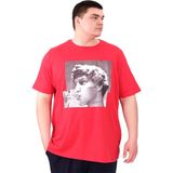 Mode XL U25027 Statue Kırmızı Bisiklet Yaka Erkek T-shirt