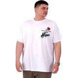 Mode XL U25032 Rose Beyaz Bisiklet Yaka Erkek T-shirt