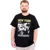 Mode XL U25036 New York Siyah Bisiklet Yaka Erkek T-shirt