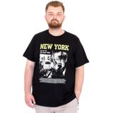 Mode XL U25036 New York Siyah Bisiklet Yaka Erkek T-shirt